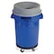 Rubbermaid Commercial BRUTE Brute 32-Gallon Container Funnel Top Lid, Gray, Plastic, 22.3" W/Dia RCP3543GRA - alternate 2